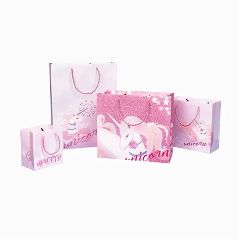 Большой подарок с Unicorn сумки ручками детский душ Рождественская вечеринка