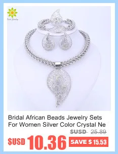 Изысканные африканские бусы, свадебные аксессуары, ювелирные наборы, кристалл, посеребренный, свадебное ожерелье, браслет, серьги, кольца, набор для женщин