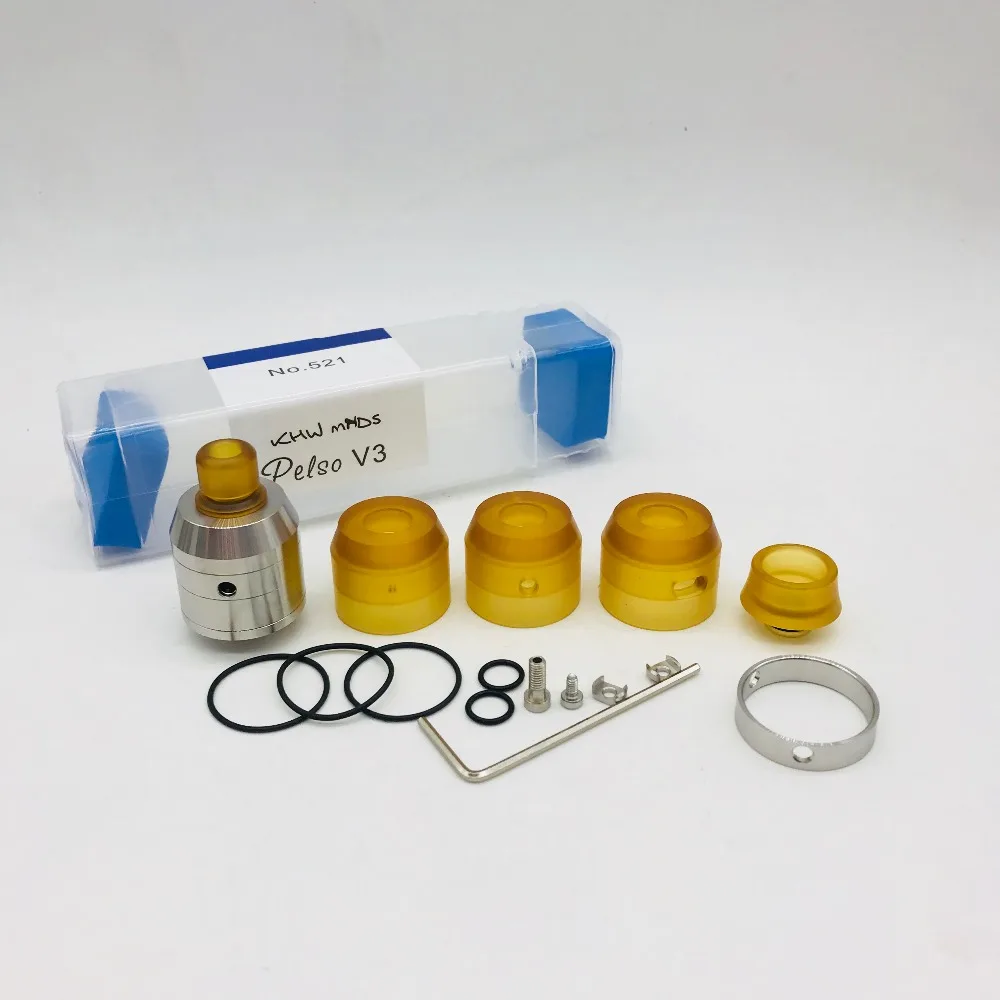 

Hot pelso v3 rda atomizer 22mm Diameter vape tank 316 stainless steel e cigarette vape pen RDA for 510 thread atomizer