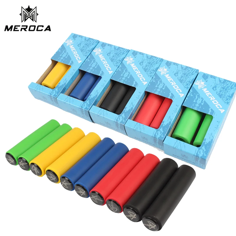

MEROCA bicycle grips silicone BMX mtb mountain bike grips handlebar end 130mm ultralight 40g comfortable shock absorbing