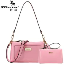 GATO SALVAJE de Marcas Mujeres Bolso + Bolso de Cuero Conjunto bolsos de Marcas Famosas de Las Mujeres Ocasionales Bolsas De Mano Bolso de Las Señoras Nuevo FC-5003