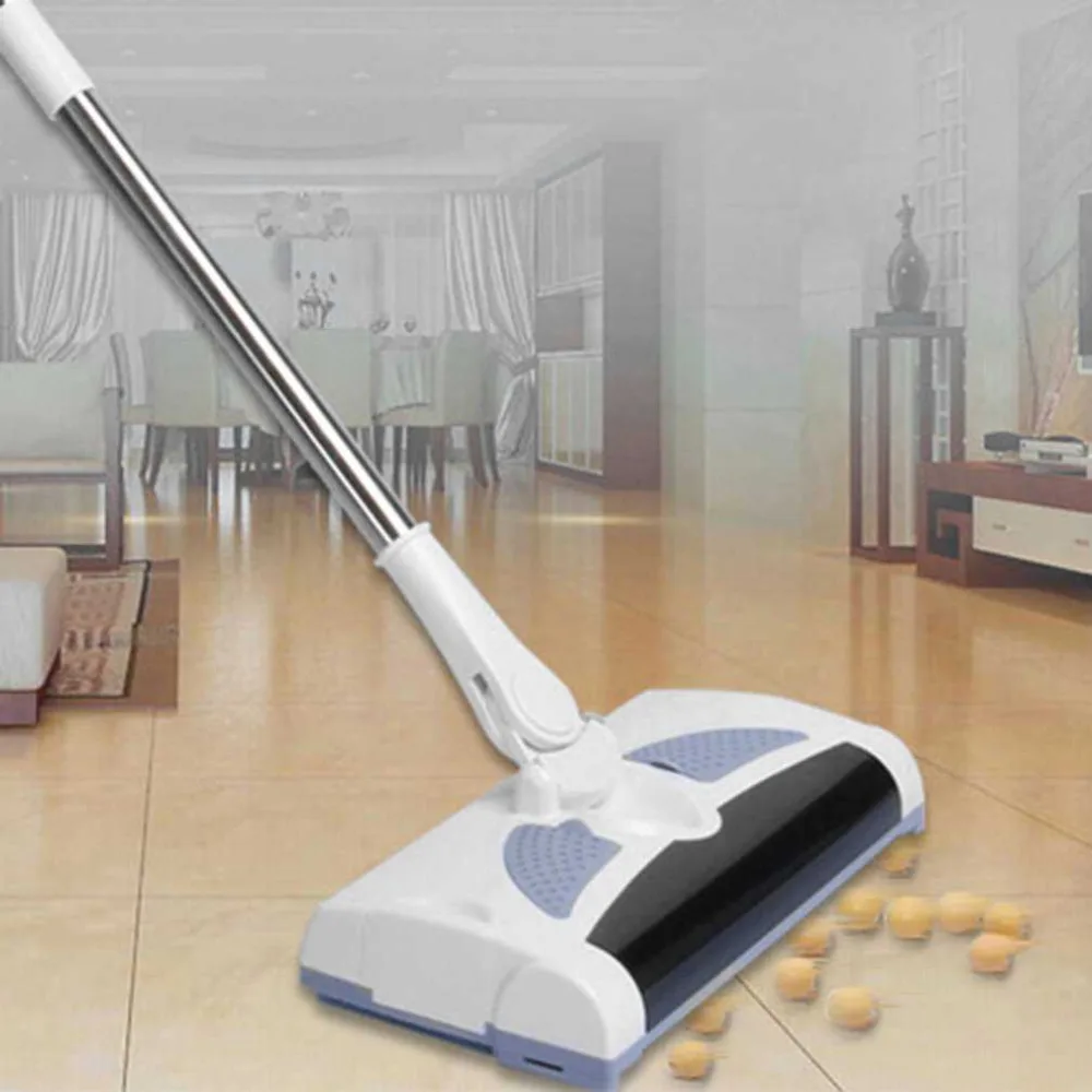 Electric Wireless Sweeper Manual Hand Push Sweeping Broom 360 Degree