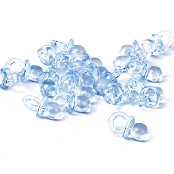 

50Pcs Mini Baby Pacifiers Mini-Chupetes Baby Favorece Decoraciones Baby Shower Party Favors Decorations Mini Pacifiers Blue Colo