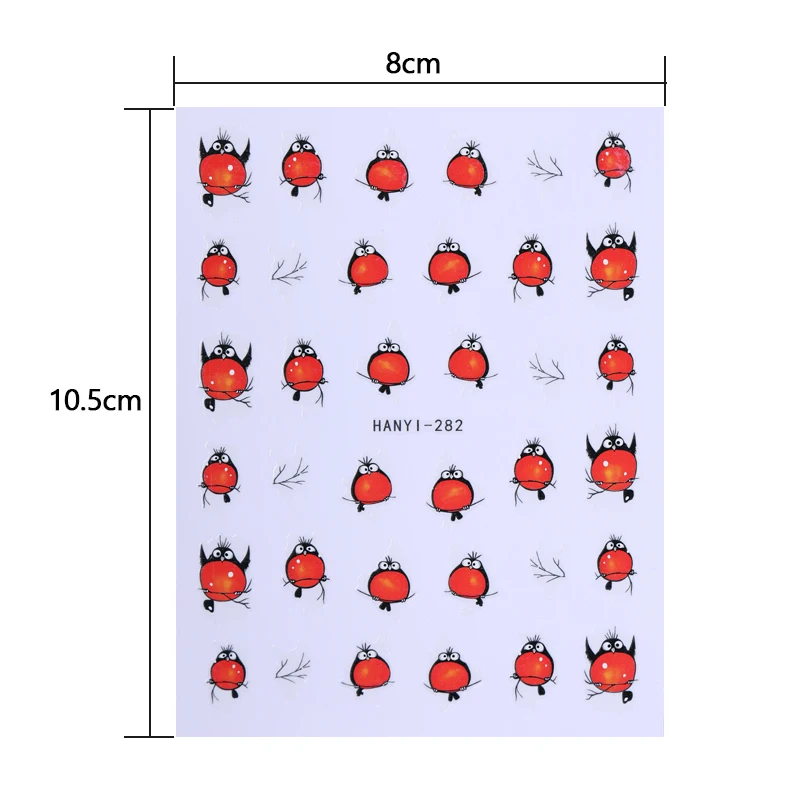 1 шт наклейки для ногтей s слайдер переводные наклейки мультфильм шаблон летают красные птицы 3D наклейки для ногтей украшения для ногтей