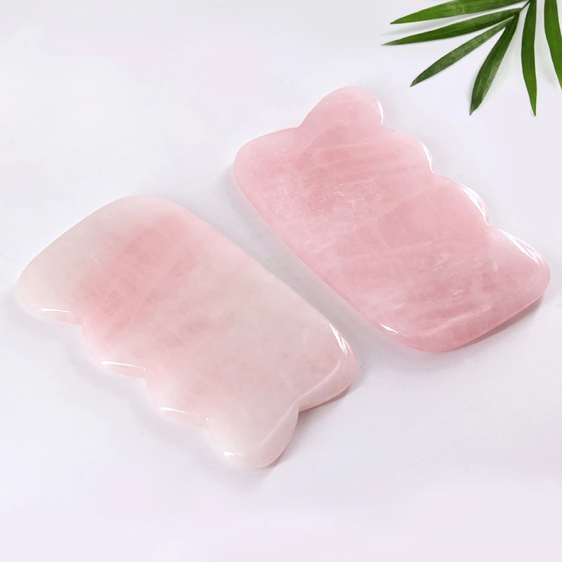 Gua Sha SPA Gua Sha скребок для иглоукалывания массажный инструмент для лица и спины массаж ног красота натуральный розовый кварц Китай традиционное здоровье