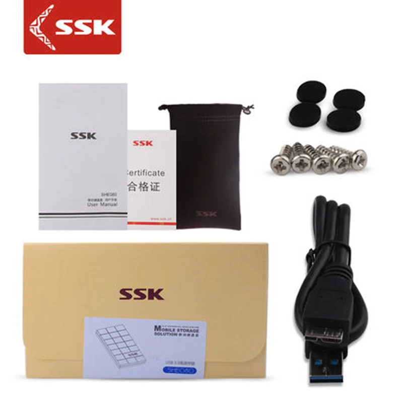 SSK портативный SATAII к USB3.0 5 Гбит/с 9,5 мм 2," HDD/SSD Внешний корпус/Чехол/коробка жесткий диск для ПК MAC ноутбук