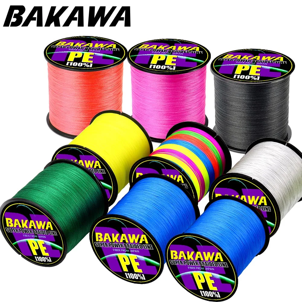 

BAKAWA Brand 300M 4-strand Japan Multifilament PE 100% PE Braided Fishing Line 10 12 18 28 35 40 50 60 80 100 120LB