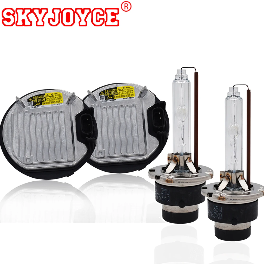 SKYJOYCE Original D2S D4S HID KIT for 85967-45010 85967-75020 D4S Ballast Control Unit ECU White 5500K D2S Metal HID Xenon Bulb (2)