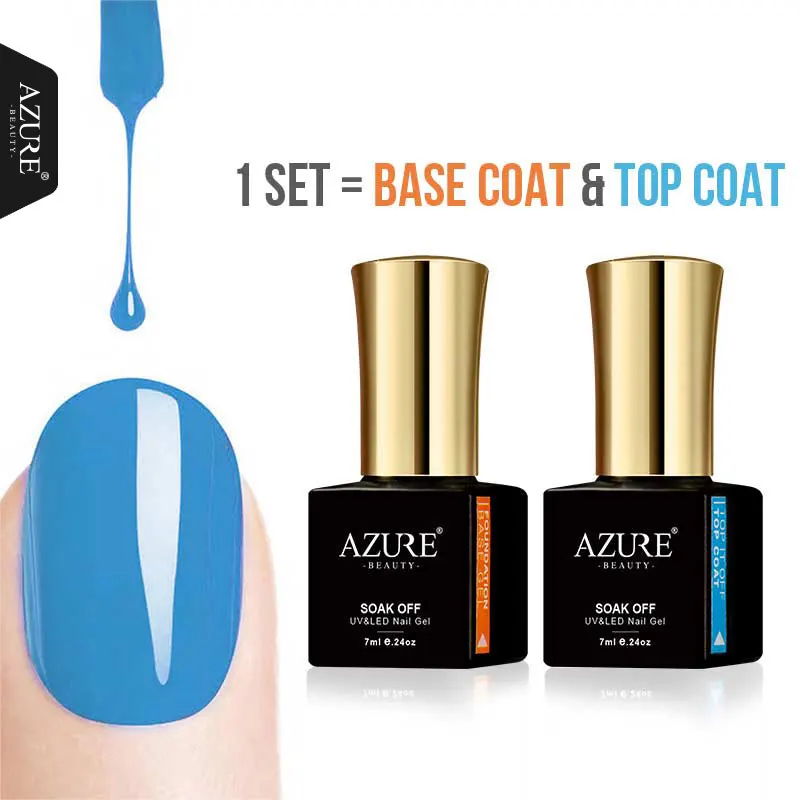 

Azure Beauty Base & Top Coat Gel Nail Polish Varnish Long-lasting Soak Off UV Led Primer Nail Gel Polish Base Top Coat Gel