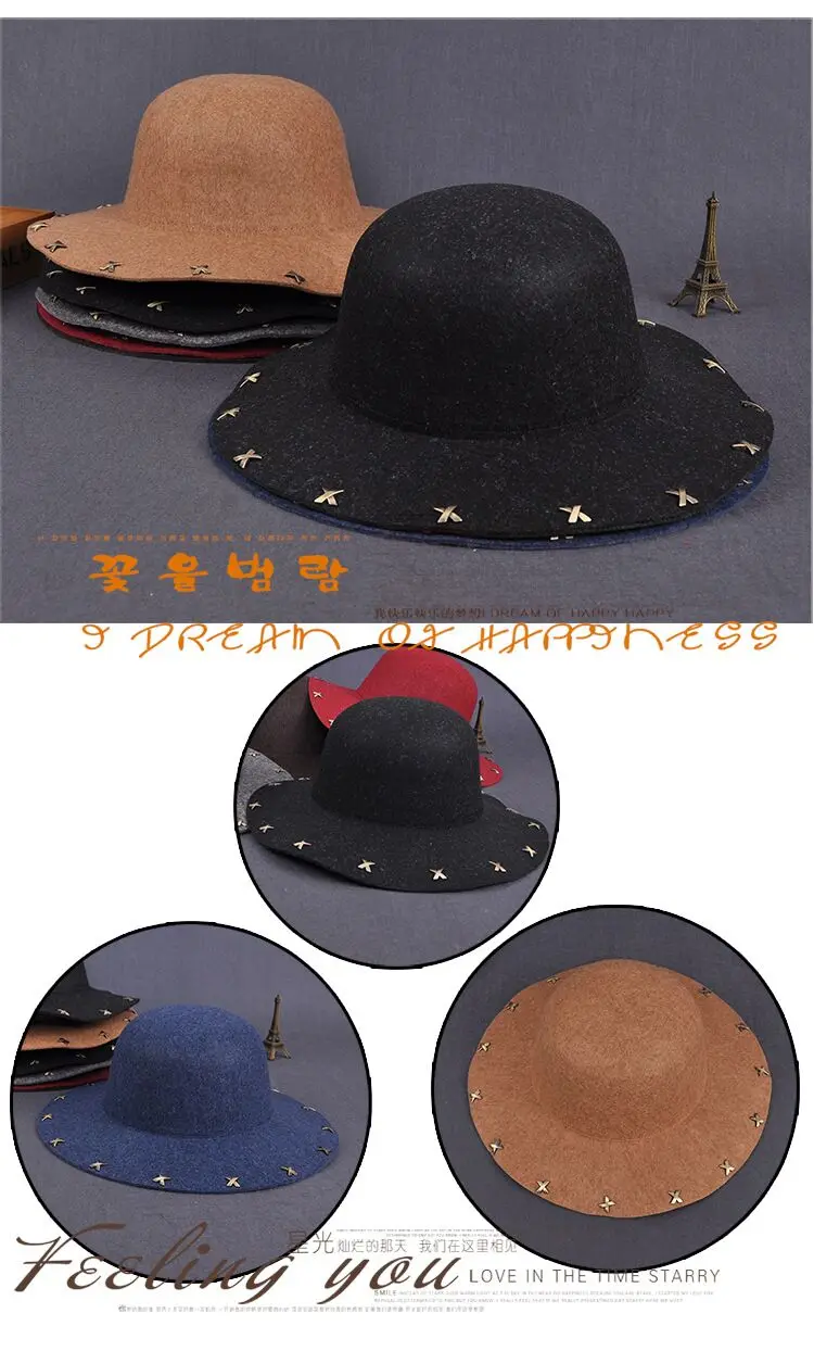 MAERSHEI Новая мода шерсть свиной пирог бутер гладкая шляпа для женщин мужчин фетровая мягкая фетровая шляпа с широкими полями шляпа игрока