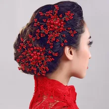 Ручной работы очарование горный хрусталь кристалл жемчуг свадебные аксессуары для волос свадебные волосы расчесывают шпилькой для женщин Свадебные украшения для волос