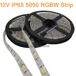 5 м 60LED/M 300 светодиодов 12 В 5050 RGBW Светодиодные ленты IP65 Водонепроницаемый RGB + белый (RGBW) или RGB + теплый белый (rgbww) Гибкая Светодиодные ленты 10