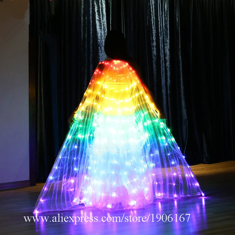 Belly Dance Glowing Wings Cloak Children Fluorescent Butterfly Rainbow Multicolored LED Glowing Wings2
