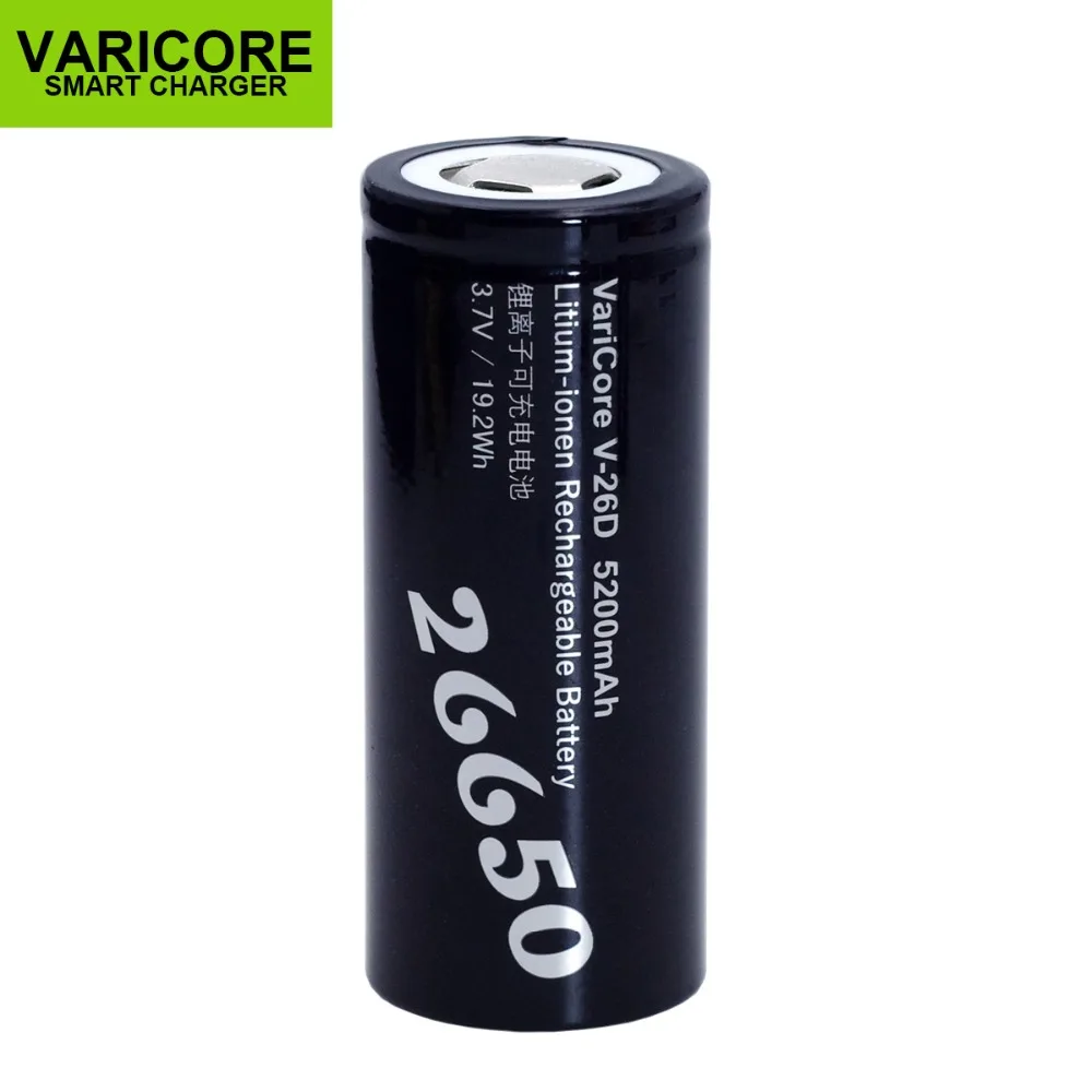 

1-10PCS VariCore 26650 Li-ion Battery 3.7V 5200mA V-26D Discharger 20A Power battery flashlight E-tools battery