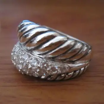 

Solid Sterling Silver Jewelry Pave Thoroughbred Cable Wrap Ring Design Brand Jewelry Women Ring Christmas Gifts Birthday Gifts