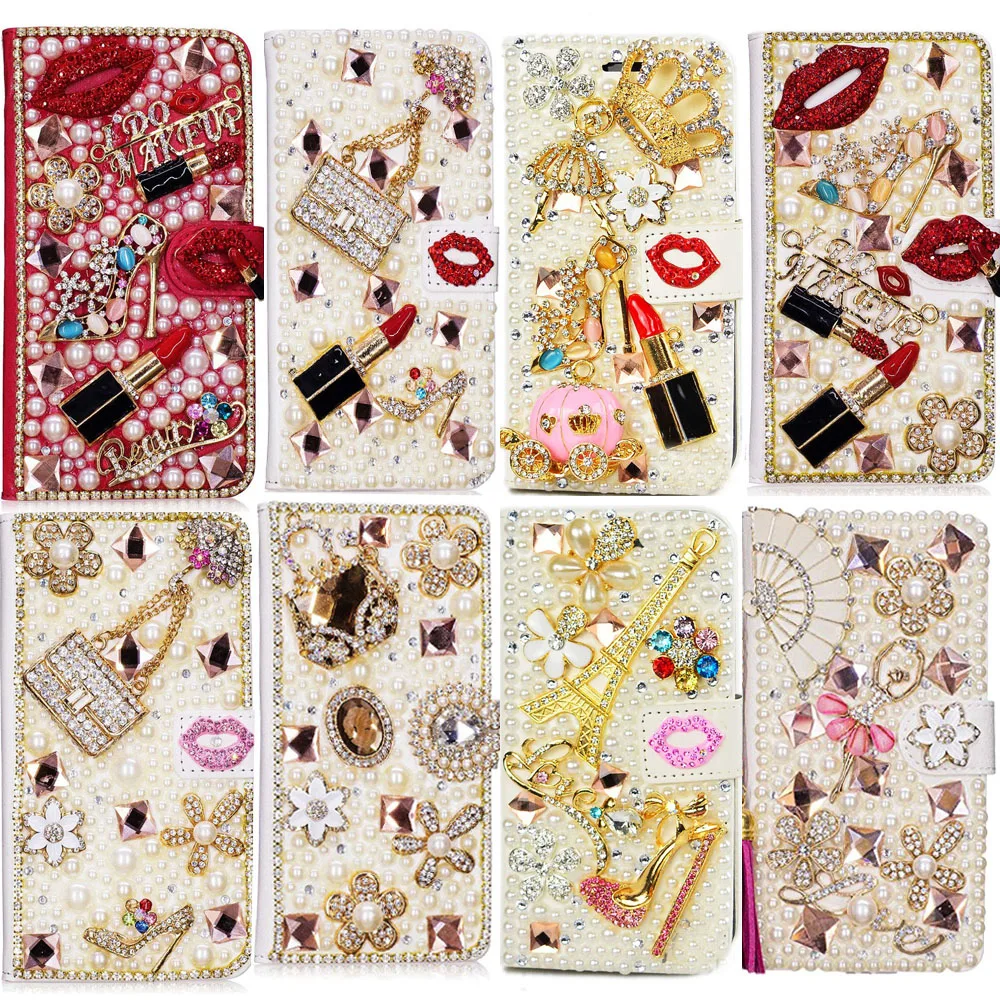 

Rhinestone Case Wallet PU Leather Flip Protective Cover For Samsung Galaxy note 8 9 A80 A60 A2 Core M30 A70 A50 A40 A30 A20 M20