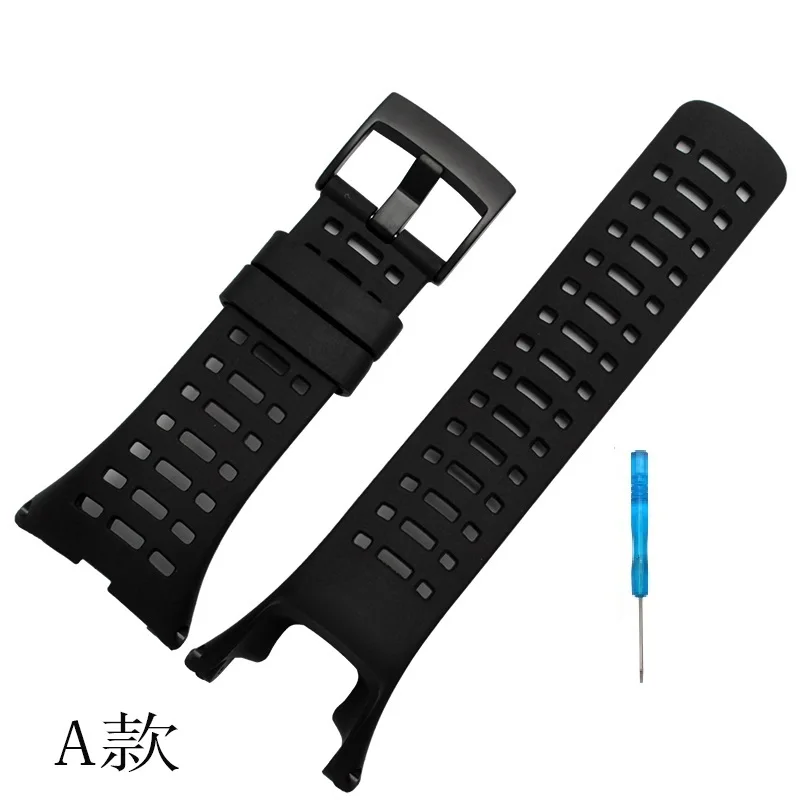 Watch Accessories Rubber Silicone Strap For SUUNTO AMBIT 3 PEAK / Ambit 2/ Ambit 1Men Watch's Replacement Rubber wristband - Цвет: Black buckle
