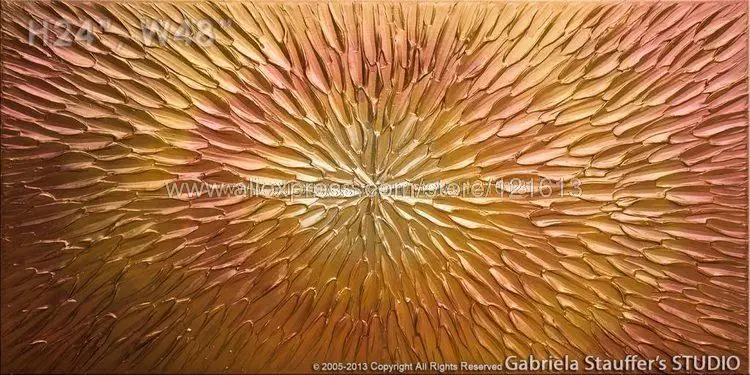 modern landscape textured art painting metallic decoration art oil