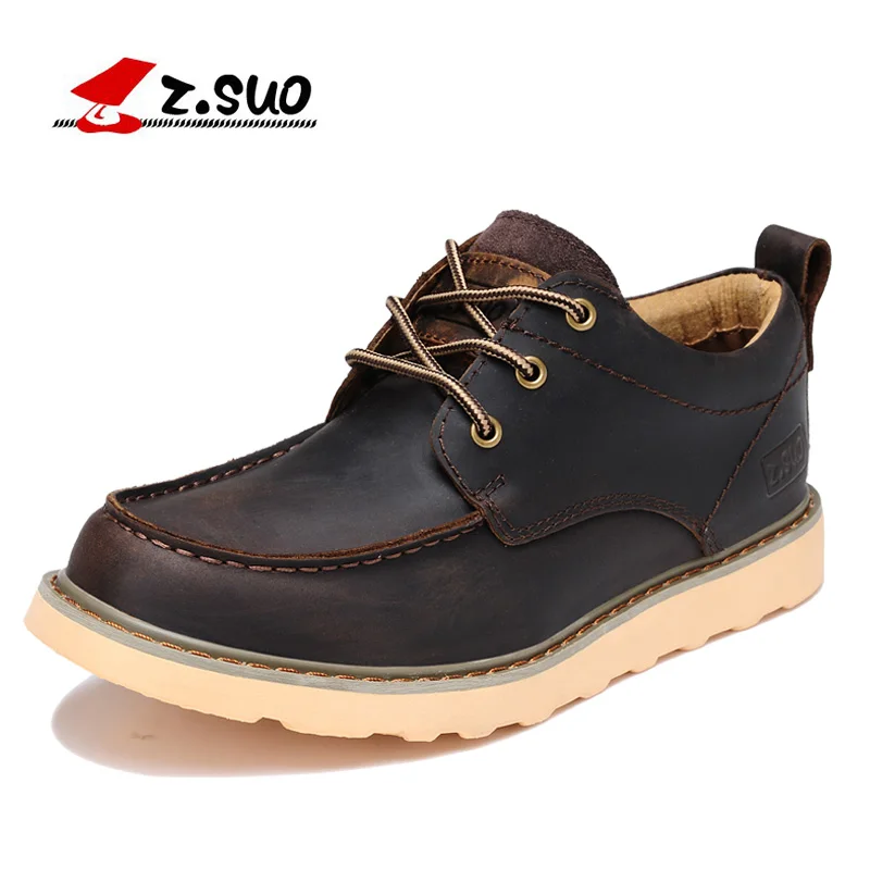 

Z. Suo men's shoes,leather casual shoes to help low male fashion retro rubber sole shoes tooling zapatos casuales ZS808