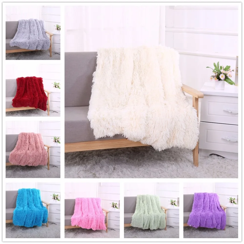 

2018 New Fleece Blankets on the sofa/Bed Plush bedspread Blanket Winter Warm sofa cover 160*200cm