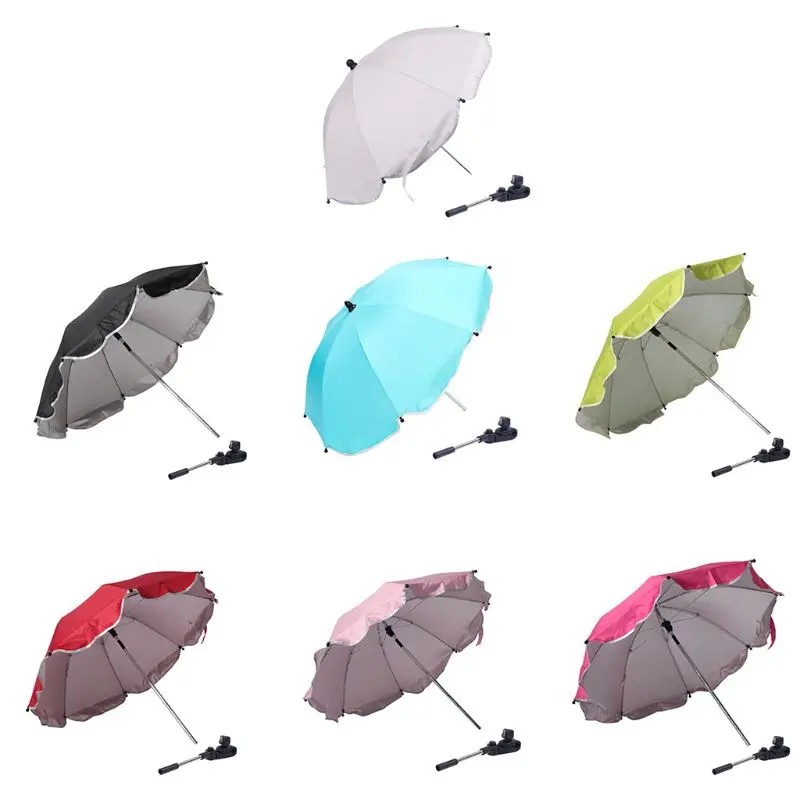 

1 Set Baby Carriage Parasol Child Stroller Umbrella Silver Plastic UV Sun Protection Universal Portable Umbrella