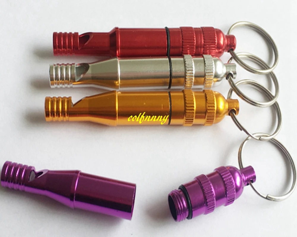 

500pcs/lot Pet Dog training whistle keyring Aluminum dog whistle With storage Pill box 77*12mm can cuatomize logo