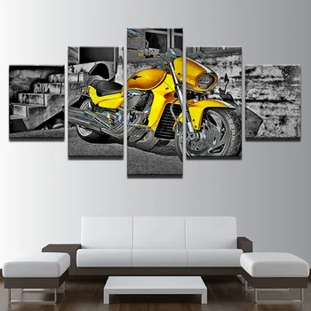 

5Panel Art Modern Art Decor Wall Canvas Decoration Posters Spray Painting Motorcycle Bedroom Living Room Modular Home Framework