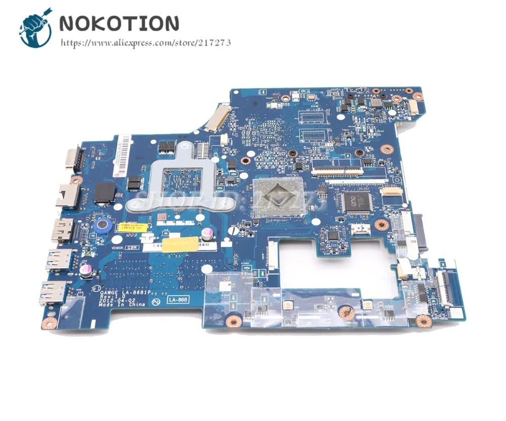NOKOTION QAWGE LA-8681P материнская плата для ноутбука lenovo ideapad G485 основная плата 14 ''DDR3 CMC70 процессор