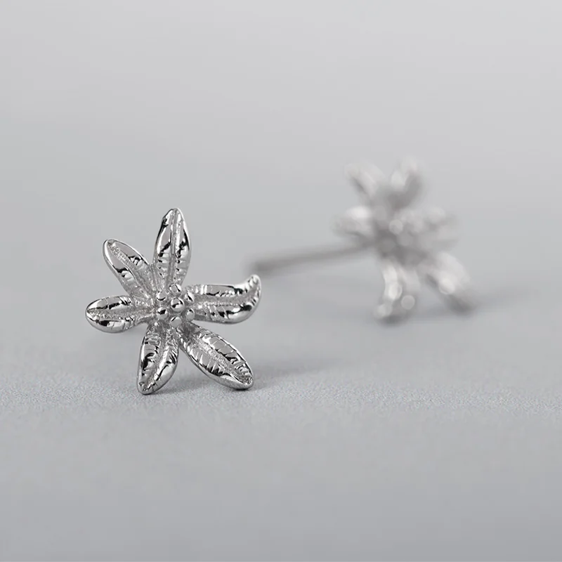 

Funmor Flower 925 Sterling Silver Earrings Stud Ear Jewelry For Women Girls Summer Beach Decoration Bohemia Accessories Brincos