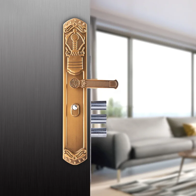 

2018 Lock Fechadura Digital Door Handle Knob, European Antique Copper Handle, General Double Single Valve, Open Simple Knob.