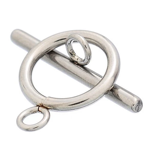 

10 Sets Stainless Steel Toggle Clasps Connectors Tone Silver