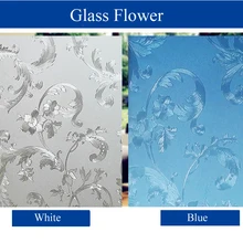 Статическая безклеевая Высококачественная декорационная пленка матовая пленка для окна непрозрачная синяя птериса цветок Скраб Декоративная наклейка 45-90 см