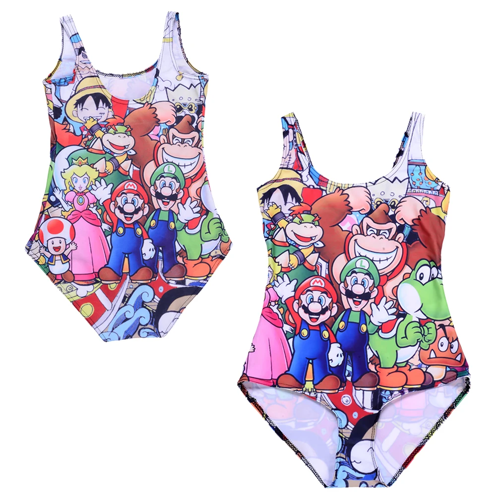 Super Mario Bros Summer Sexy Bodysuit One Piece Swimsuit Swimwear Game