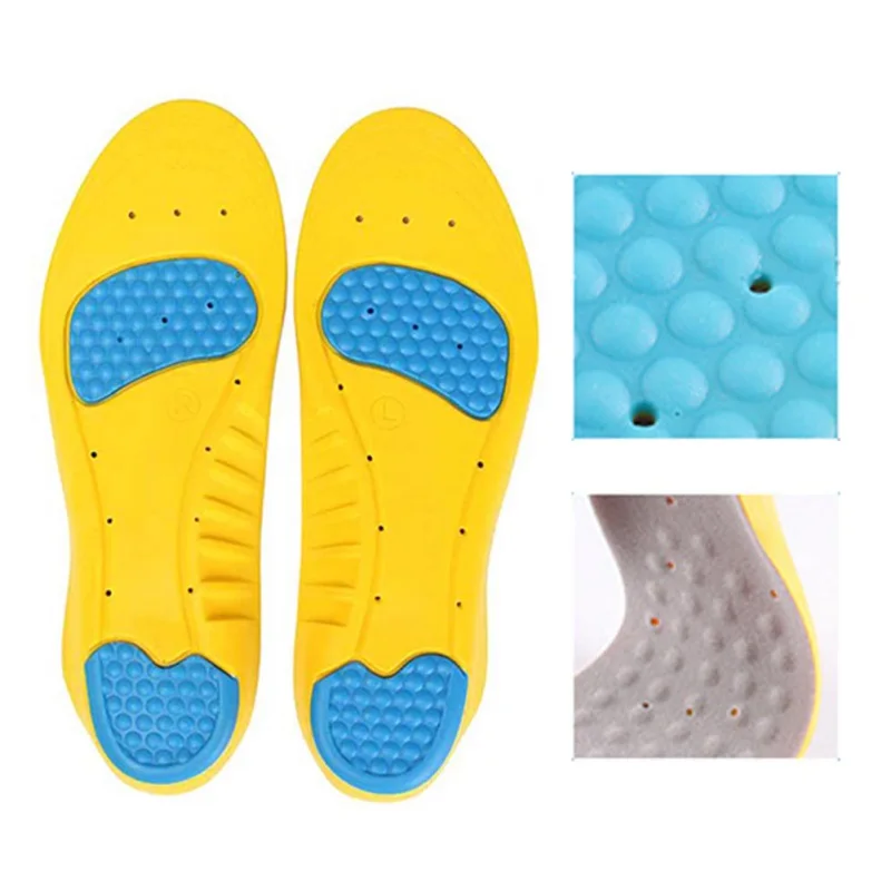 

1 Pair Adult Exercise PU Gel Sports insoles Running Massage Pain Relief Support Shoes Insoles Insert Pads Cushion Sport