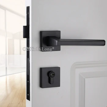 

Elegant Luxury European Mortise Door Lock Set Copper Interior Living Room Bedroom Bathroom Silent Door Lock Black/Brushed Nickel