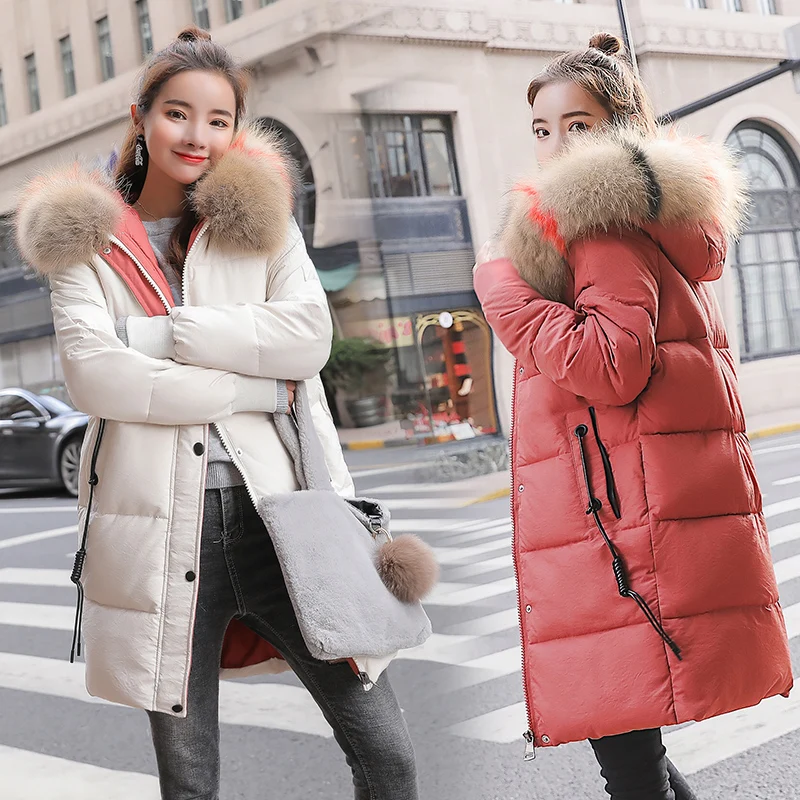 

Winter Jacket Women Placket Decorative Buckles Unique Hem Design Parka womens