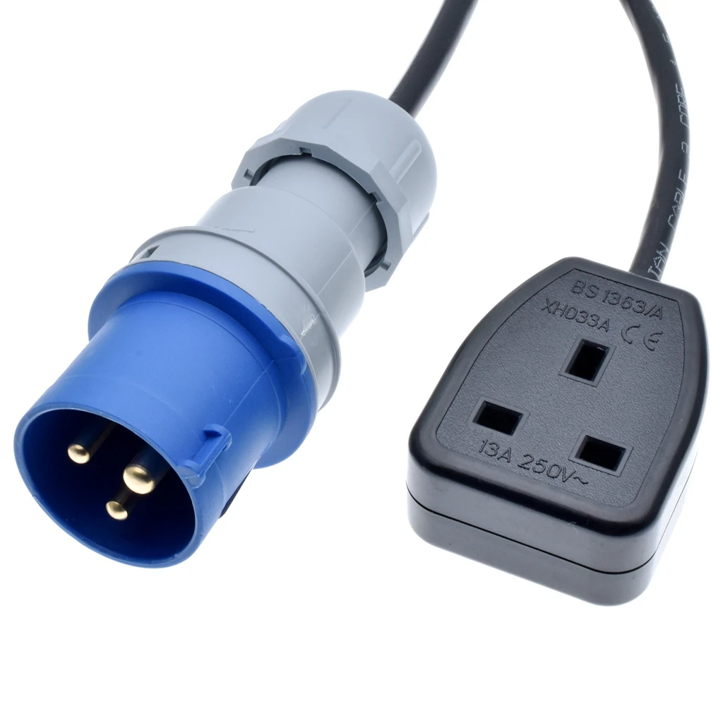 Iec309 316p6 To Uk Bs1363 Outlet Socket Power Cord,convert The 316c6 To