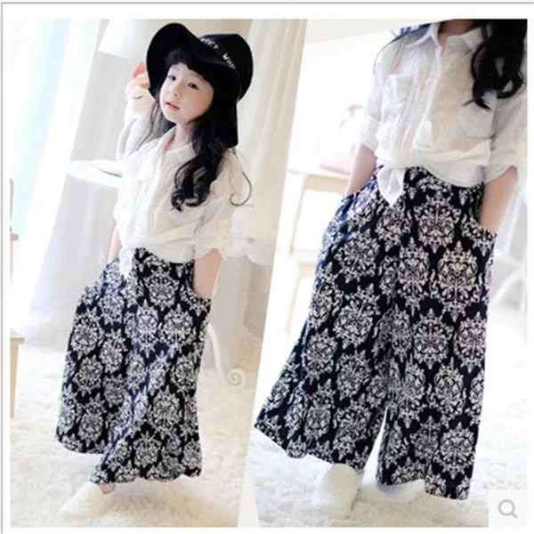 2015 Baby Girls Wide Leg Palazzo Pants Kids Girl Print Floral