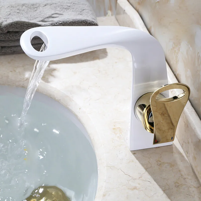 Black paint manufacturers selling sanitary ware all copper basin faucet Duplex waterfall basin faucets suits single hole Black paint manufacturers selling sanitary ware all copper basin faucet Duplex waterfall basin faucets suits single hole