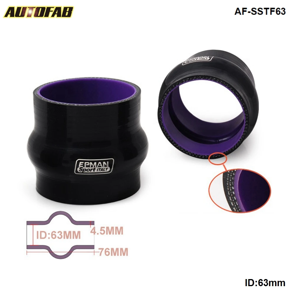 

2.5" 63mm Silicone Hump Hose Bellow Connector - Silicon Rubber Coupler For Honda CRV CR-V 15 Tube AF-SSTF63