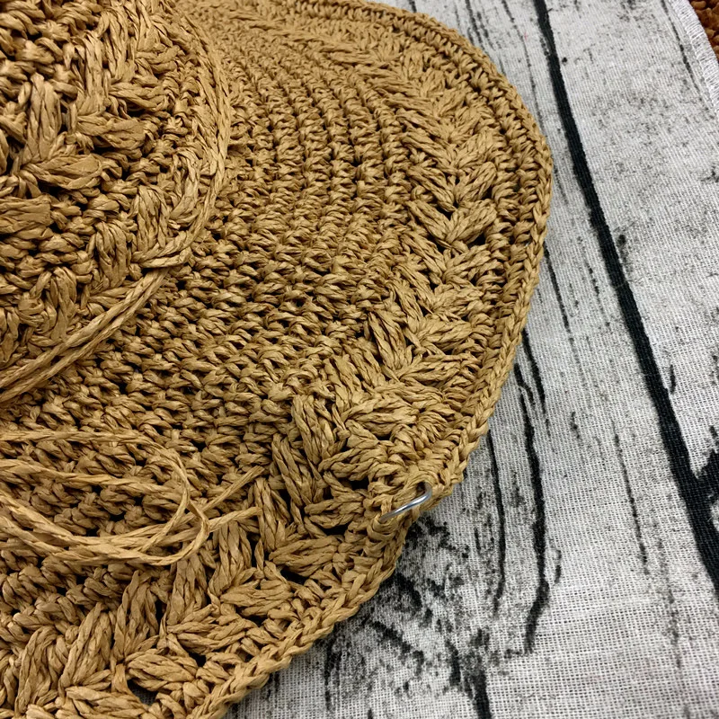 Летние выдалбливают складные и женские ручные вязаные шапки шляпа морской праздник пляжная шляпа солнцезащитная Кепка