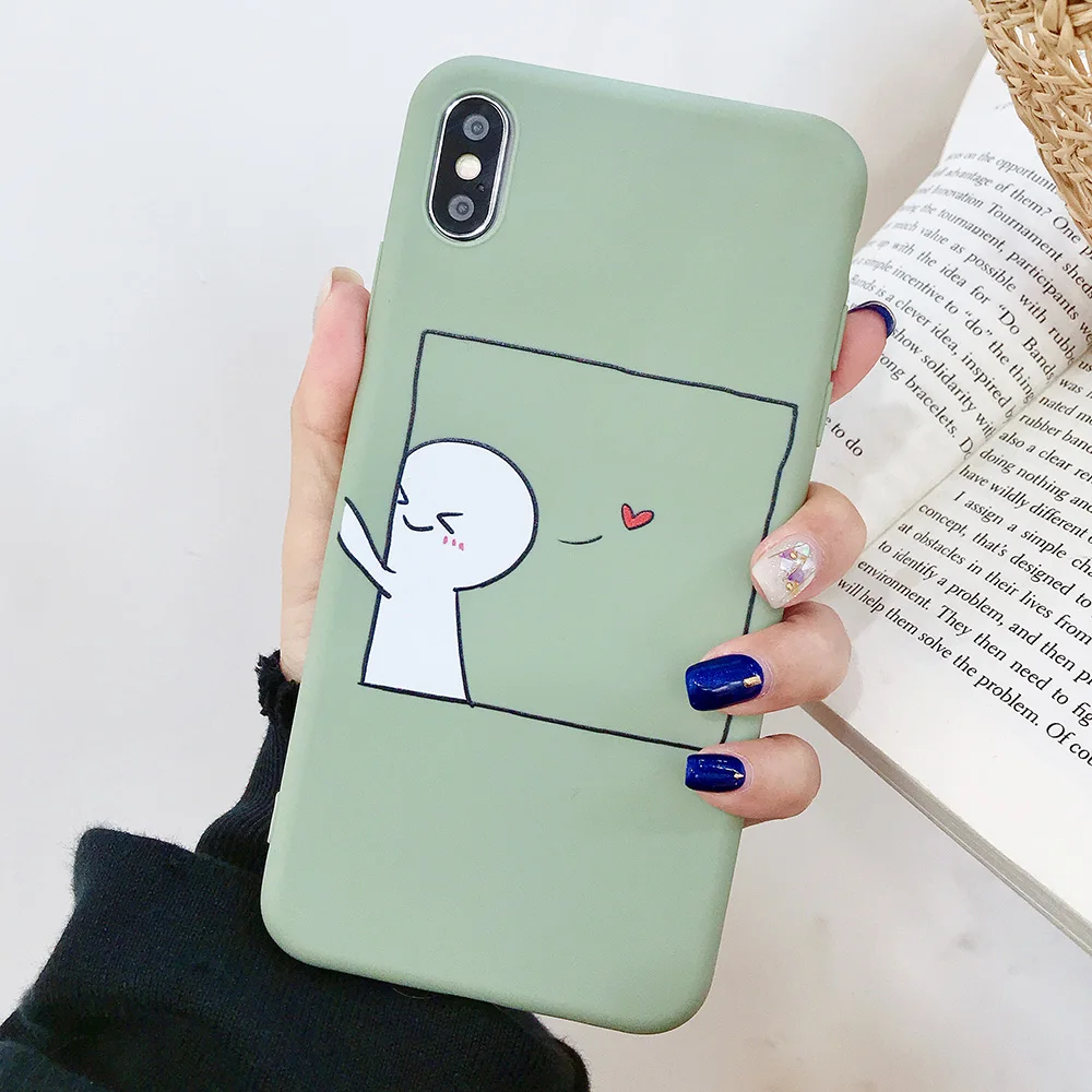 KIPX1076B_1_JONSNOW Couples Style Soft Case for iPhone 7 8 6S 6 Plus Silicone Case for iPhone X XR XS Max Cartoon Painted Back Cover