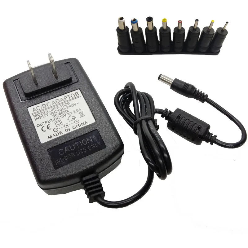 

Universal AU UK EU US Plug 15V 2.5A AC 100V-240V Converter Adapter DC 15V 2.5A 2500mA Power Supply 8 kind DC DC5.5mm DC4.0mm