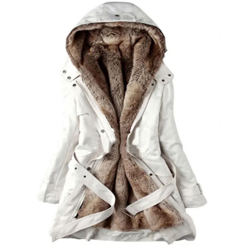 

Winter Warm Women Black Hooded Faux Fur Jacket Fashion Cotton Coat Pregnancy Clothes Winter Maternity Outerwear Pregnant Tos