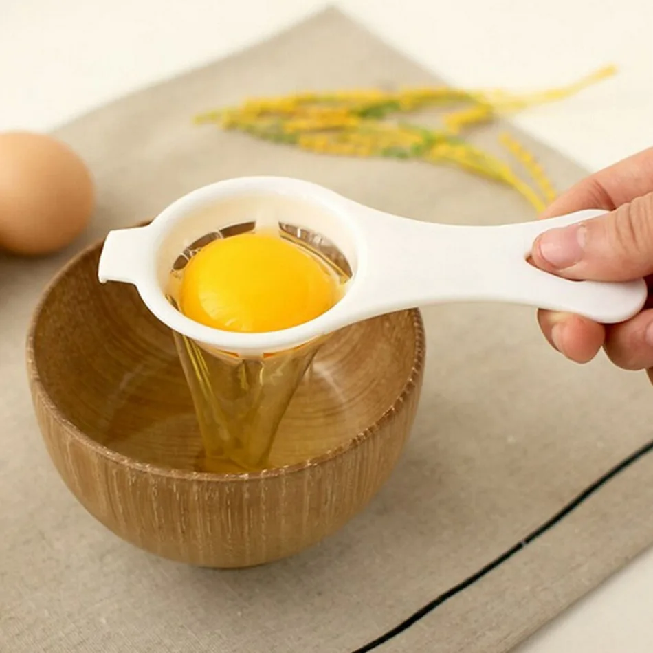 

1/2 Pcs DIY Plastic Yolk Egg Separator Divider Kitchen Cooking Tool Egg White Yolk Separator Sifting Gadget Chef Filter Holder