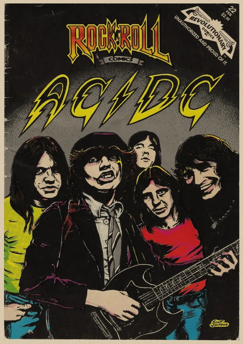 Плакат ACDC австралийская рок-группа ACDC Malcolm Angus ретро крафт-бумага плакат настенный стикер Гостиная Бар домашний паб кафе Декор A1 - Цвет: 11