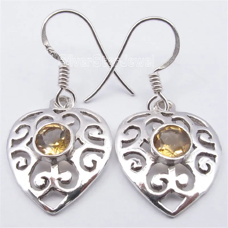 

Silver AMETHYSTS Round Lovely HEART Earrings 3.2CM, Jewellery Variation