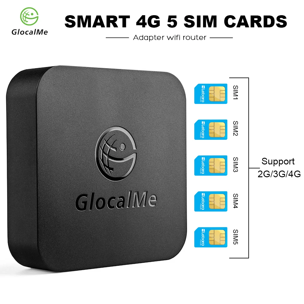 

GlocalMe SIMBOX 4G 5 SIM Cards Adapter Smart WiFi Router Device Multi-SIM Cards Box for iOS / Android Support 2G/3G/4G network