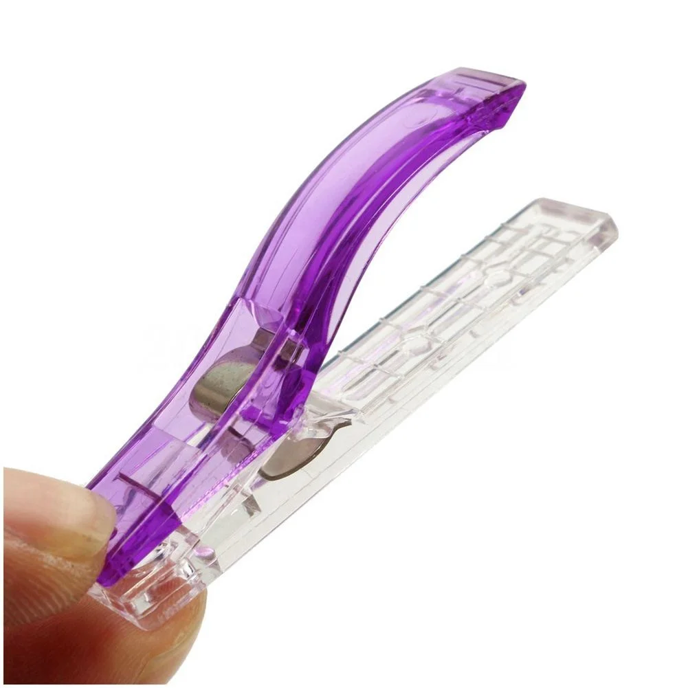24pcs/lot Wonderful Purple Plastic Fabric Clips Clamps for Craft Sewing Quilting Binding Home