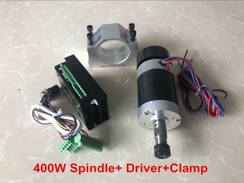 

CNC Spindle Brushless 400W ER11 Collet Spindle Motor + Motor Driver + 55MM Clamp
